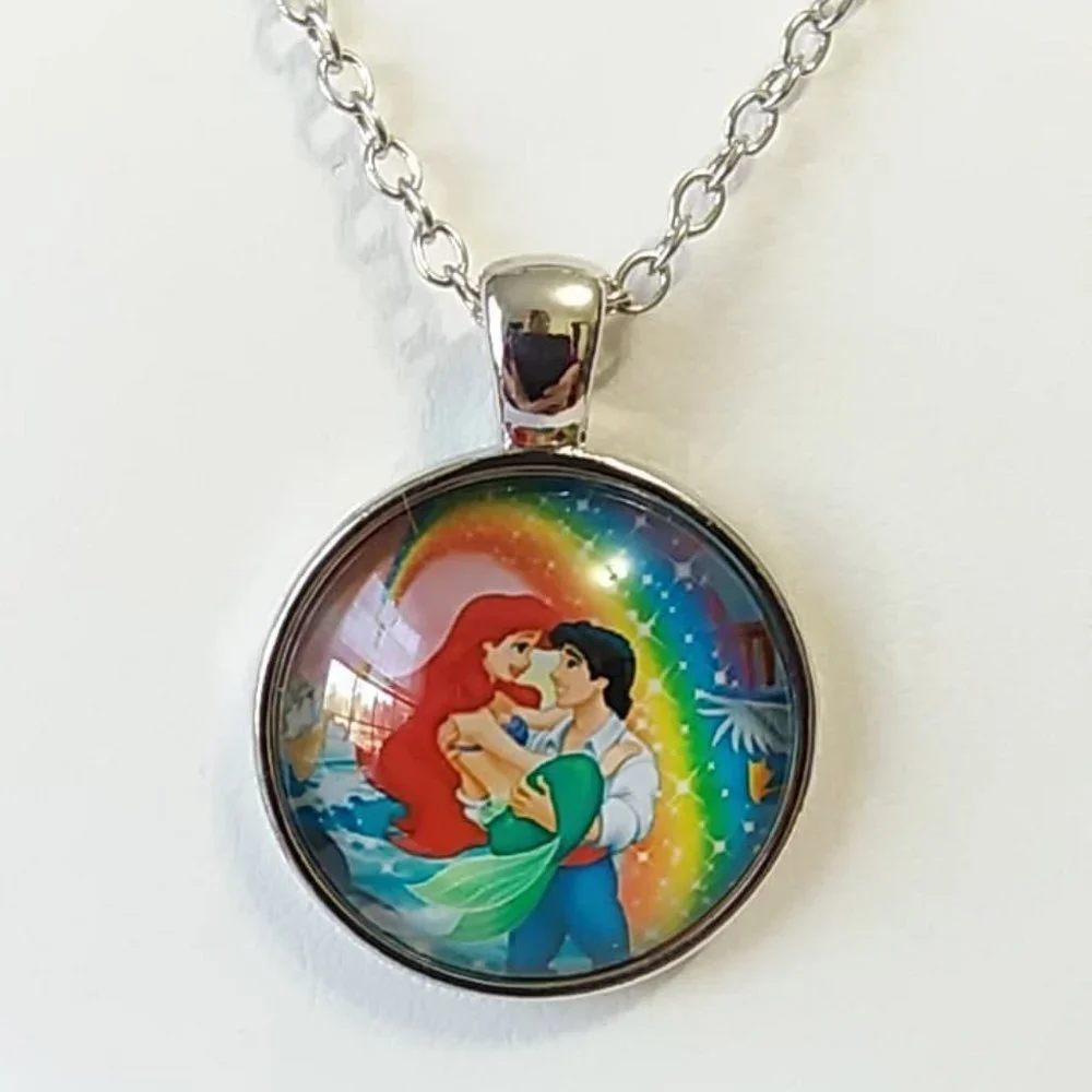 Little Mermaid Necklace & Stud Earrings Set